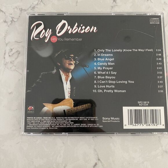 Hits You Remember [1989] by Roy Orbison CD - Picture 2 of 2